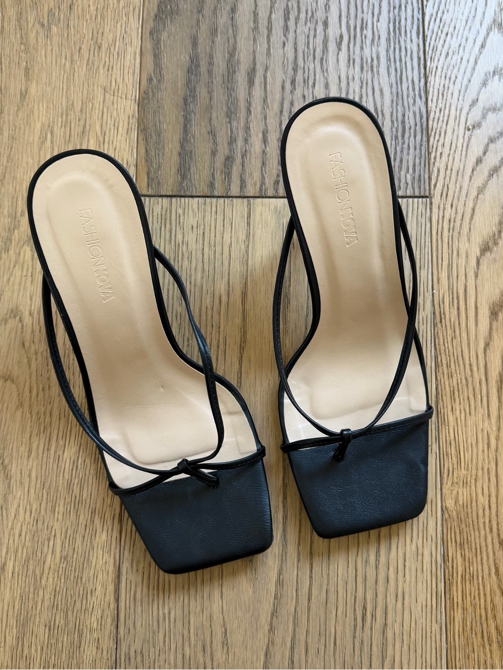 fashion nova thong black heel sandals